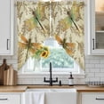 thumbnail image 6 of Vintage Dragonfly Swag Curtains for Kitchen/Bedroom/Living Room, Vintage Brown Tree Branch Scalloped Curtains 63 Inch Long, Rod Pocket Window Swag Topper Curtains Valances 2 Panels Set 36"x63", 6 of 8