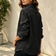thumbnail image 5 of Vynhevius Women's Solid Denim Jacket Long Sleeve Loose Outerwear With Buttons And Pockets, 5 of 7