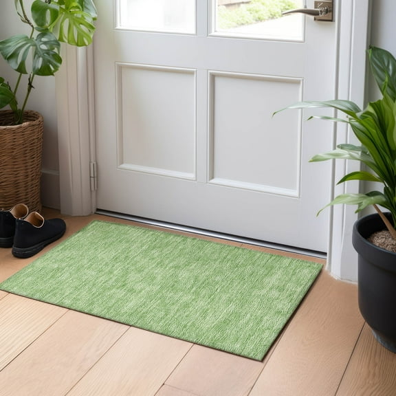Addison Rugs Chantille Indoor/Outdoor Transitional Geometric Green Washable Rectangle Rug, 1'8" x 2'6"
