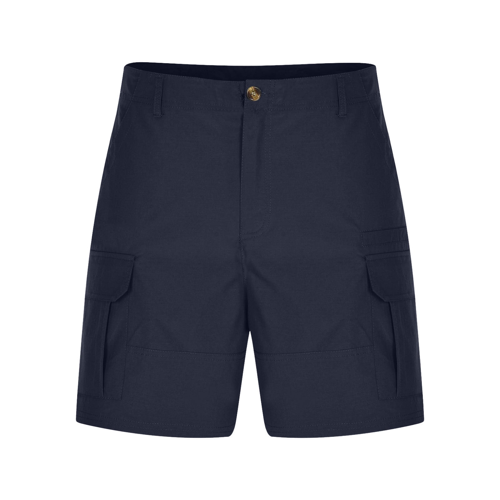 IYTR Men's Classic Cargo Stretch Short Pants Casual Solid Color Cargo Shorts Summer Outdoor Hiking Short Pants with Pockets (Navy,XXL)