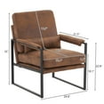 thumbnail image 2 of Ktaxon Accent Chair Lounge Armchair Modern Bronzing Cloth Upholstered Single Sofa with Black Coated Metal Frame Brown, 2 of 9