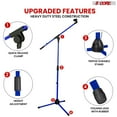 thumbnail image 3 of 5Core Tripod Mic Stand Heavy Duty Adjustable Holder Floor Microphone Boom Arm DARK BLUE, 3 of 6
