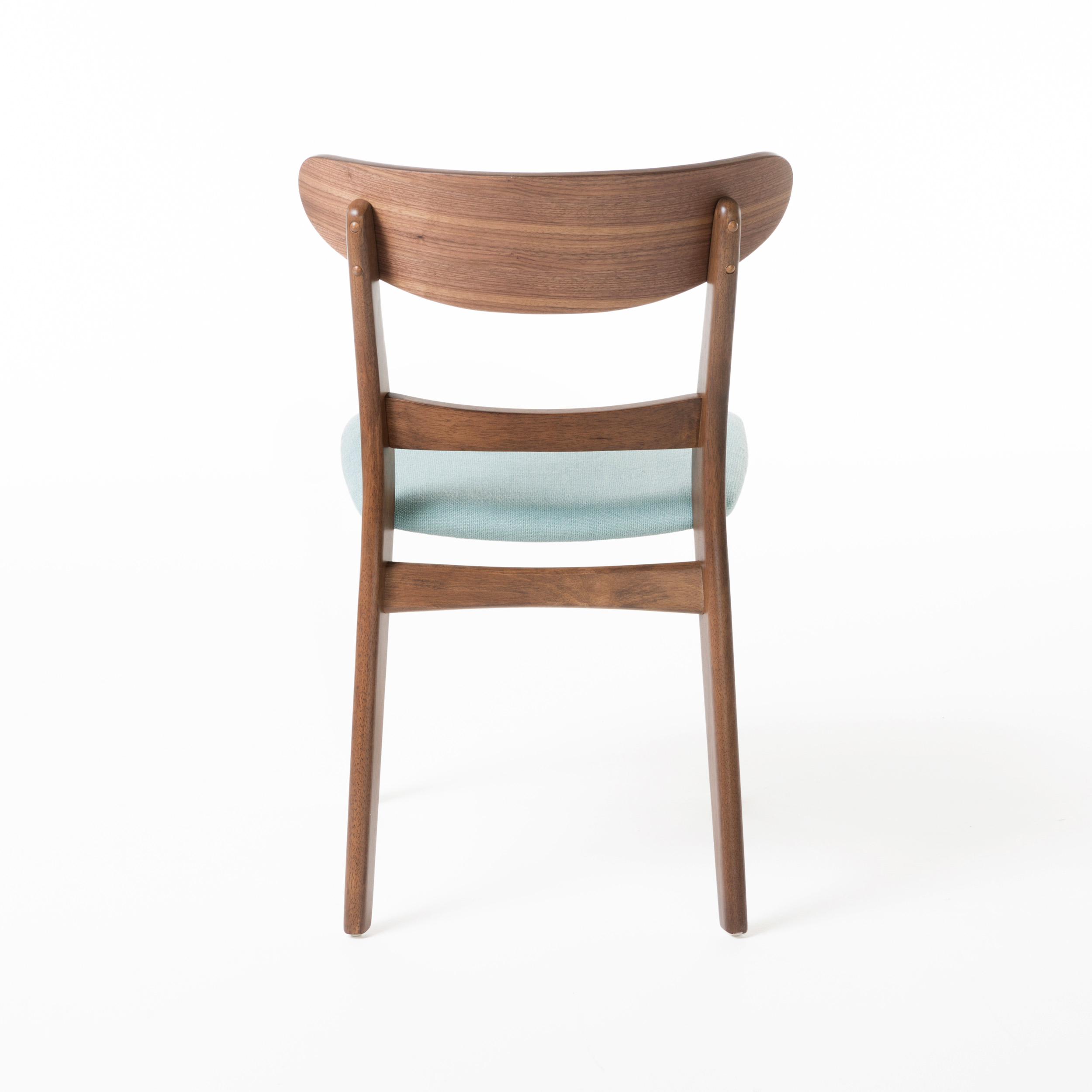 Euroco Wooden Dining Chairs Set of 2, Mid Century Modern Upholstered Kitchen Side Chairs with Curved Backrest,Dining Room Chair for Home,Mint