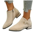 thumbnail image 4 of Mostsola Chelsea Ankle Boots for Women Fashion Bowknot Fall Dress Booties Low Heel Zipper Short Boot, 4 of 6
