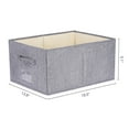 thumbnail image 4 of Unique Bargains Storage Cube Fabric Bin with Handles for Shelves Basket Grey 19*14*9in, 4 of 7