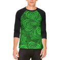 thumbnail image 1 of St Patricks Day Trippy Irish Clover Field Mens Raglan T Shirt, 1 of 2