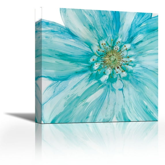 Bold Blue II - Contemporary Fine Art Giclee on Canvas Gallery Wrap - wall décor - Art painting - 27 x 27 Inch - Ready to Hang