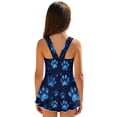 thumbnail image 2 of Xixirimido Blue Dog Paws Print Girls One Piece Swimsuits with Skirt Sleeveless Swim Dress Modest Skirted Swimwear with Built-in Shorts UPF 50+ Bathing Suit, 5-6 Years, 2 of 7