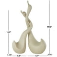thumbnail image 3 of 17", 14"H Beige Ceramic Intertwined Swan Sculpture, by DecMode (2 Count), 3 of 9