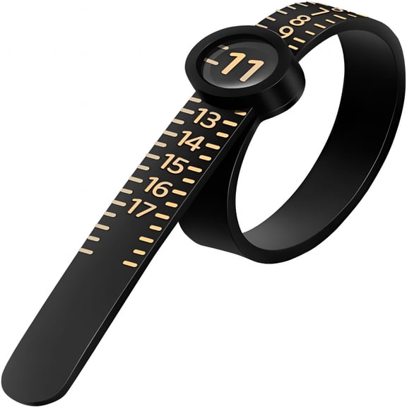DESIGNICE Ring Sizer Measuring Tool with Magnifier, for Ring Measurer and Ring Sizer Clear and Intuitive Reading. Plastic Ring Sizer with Lens, 1-17