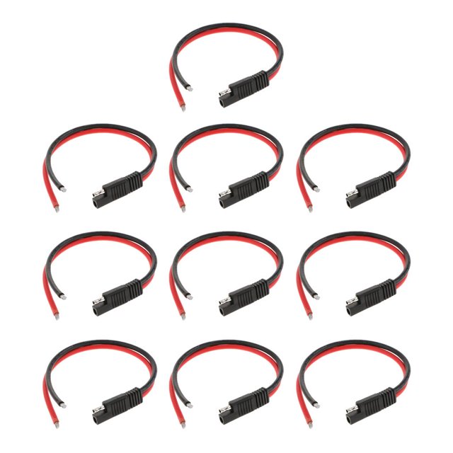 10x Cables de Conector de Bricolaje Arnés de Enchufe SAE de Batería Solar de 12-24 V CUTICAT Cable adaptador de extensión SAE