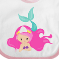 thumbnail image 4 of Inktastic Cute Mermaid, Pink Hair, Little Mermaid, Starfish Girls Baby Bib, 4 of 4