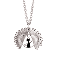 thumbnail image 1 of Sihouette animal gato meow corazon Collar de girasol collar collar collar colgante, 1 of 3