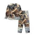 thumbnail image 2 of Goofa Wolf Family Winter Wonderland Printed Women’s 2 Piece Pajama Set Super,Pajamas Women's Long Sleeve Sleepwear Soft Button Down Loungewear Pjs Lounge Set Nightwear-X-Large, 2 of 9