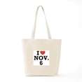 thumbnail image 6 of CafePress - I Heart November 6 Tote Bag - Unisex Canvas Tote Bag, Beige, 1-Piece, 6 of 7