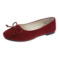 thumbnail image 3 of Domuza Womens Bowknot Ballet Flats Pointy Toe Casual Flat Shoes Suede Dressy Wear to Work Slip-Ons Moccasins Loafers summer Wine 5.5（EU-36）, 3 of 6
