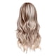 thumbnail image 1 of Peluca de cabello ondulado con degradado de color castaño claro y gris para mujer, 1 of 4