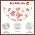 thumbnail image 4 of Daiia Pink Hearts Drawing Merry Christmas Tree Skirt , Xmas Large Lace-up Tree Skirt, Santa Snowflakes Rustic Home Decorations New Year Party Farmhouse Decor-36", 4 of 7