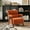Orange, variant on Green Polyester Mid Century Modern Accent Chair - 23.00 in Seat Width for Living Room
