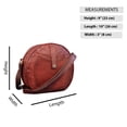 thumbnail image 6 of Madosh, Women's  Round Crossbody Bag Genuine Leather Handbag Ladies Sling Bag Brown Purse, 6 of 6