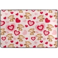 thumbnail image 4 of Dreamtimes Valentine Monkey Heart Pink Non-Slip Area Rug 36"x24", Love Cute Seamless Pattern Floor Carpet Comfort Floor Mats Decor for Indoor Front Porch,Living Room, Bedroom,Kitchen, 4 of 5