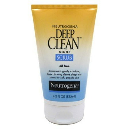 Neutrogena Deep Clean Gentle Daily Facial Scrub, Oil-Free Cleanser, 4.2 fl. Oz (Pack of 2)