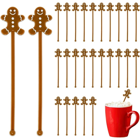 Gift Boutique 30 Pcs Christmas Drink Stirrers Stir Sticks Holiday Coffee Stirrer