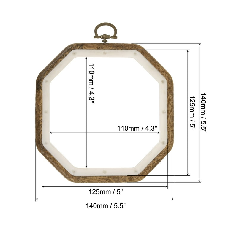 Uxcell 9x6 inch Wood Color Rubber Oval Embroidery Hoop Frame Cross-Stitch Art Craft Ring, Size: 9 x 6, Brown