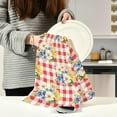 thumbnail image 6 of Dreamtimes Flowers on Red Plaid 6PCS Kitchen Towels Dish Clothes Absorbent Dishcloths Reusable Rapid Drying for Kitchen Bathroom Hotel Household Hand Towels 28"X18" inch, 6 of 7