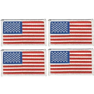 AMERICAN FLAG EMBROIDERED PATCH IRON-ON GOLD BORDER USA US UNITED STATES  QUALITY 