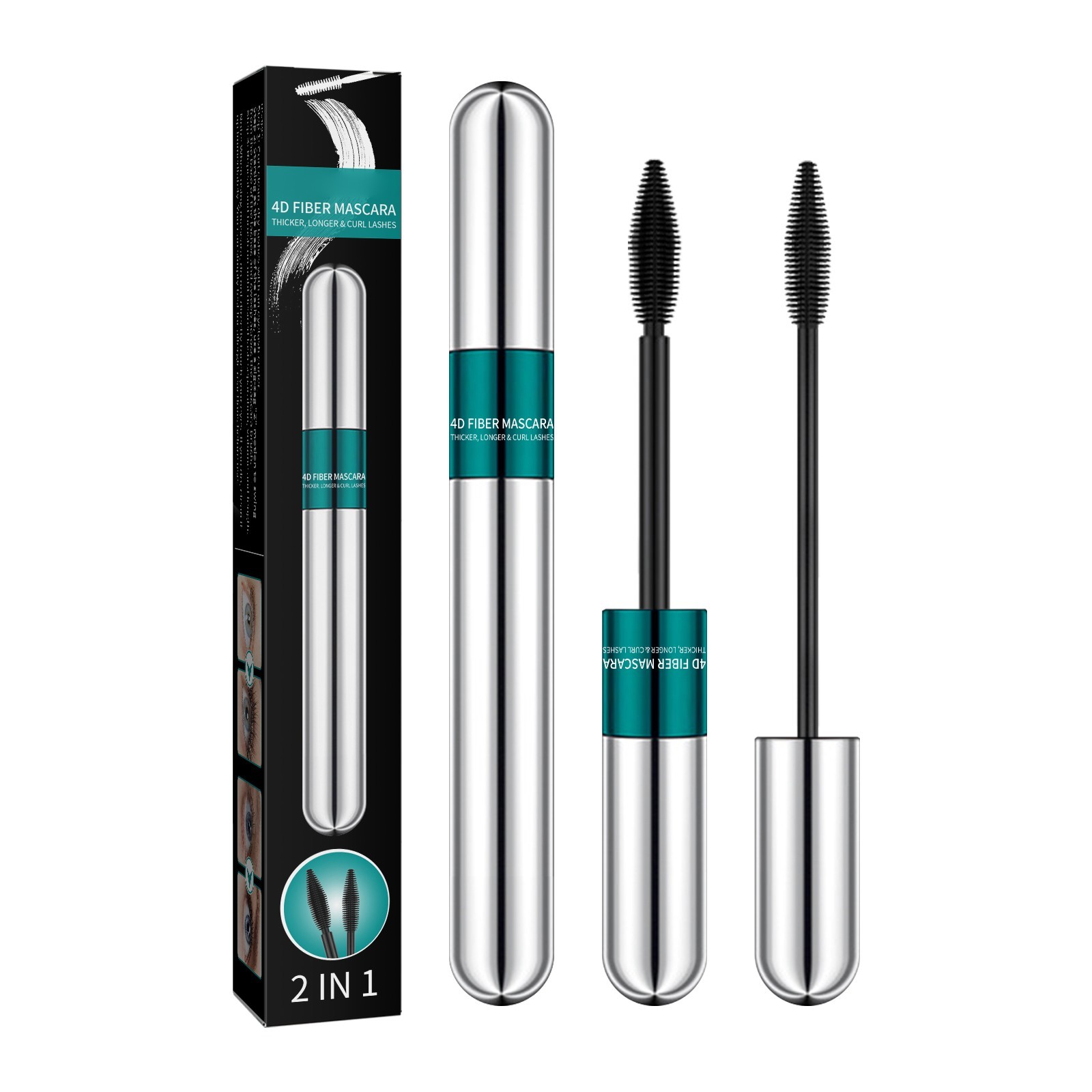Cptfadh Vibely Mascara Mascara De Pestañas Mini Makeup 2 in 1 Mascara ...