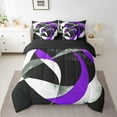 thumbnail image 2 of Erosebridal Geometric Round Bedding Sets Twin Size,Black Purple Comforter Sets with Sheets,Abstract Artwork Bed in a Bag Twin size,Lightweight Circle Room Decor,Reversible,7pcs, 2 of 6