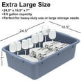 thumbnail image 3 of 5-Pack Heavy Duty Black Bus Tubs - 8.6 Gal Deep Commercial Food Pan, Non-Slip Restaurant Kitchen Dishwashing Basin (24.5"x16.5"x7"), 3 of 8