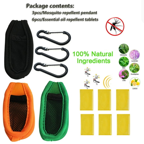 Mosquito Repellent Pendant Set with 3pcs Belt Clips 6pcs Essential Oil
