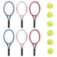 thumbnail image 1 of 6 Set Mini Tennis Racket and Ball Set Miniature Tennis Kit Keyring Dollhouse Tennis Toy Tennis Racket Keychain Mini Tennis Cake Topper for Sports Equipment, 1 of 8