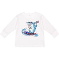 thumbnail image 3 of Inktastic Fourth of July Shark Surfing Boys or Girls Long Sleeve Toddler T-Shirt, 3 of 5