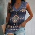 thumbnail image 2 of USSUMA Womens Tops Summer 2022,Western Multi Ethnic Print Tank Tops for Women Geometric Print Sleeveless Tops Shirts Western Multi V Neck Tank Tops Tee, 2 of 8