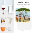 thumbnail image 6 of Rateoe African Women Drawing Drink Coasters Set of 4 Leather Coasters Spill Protection for Table Desk,Durable and Non Slip Leather Coaster ,4 Inches Drink Mats-Square, 6 of 6