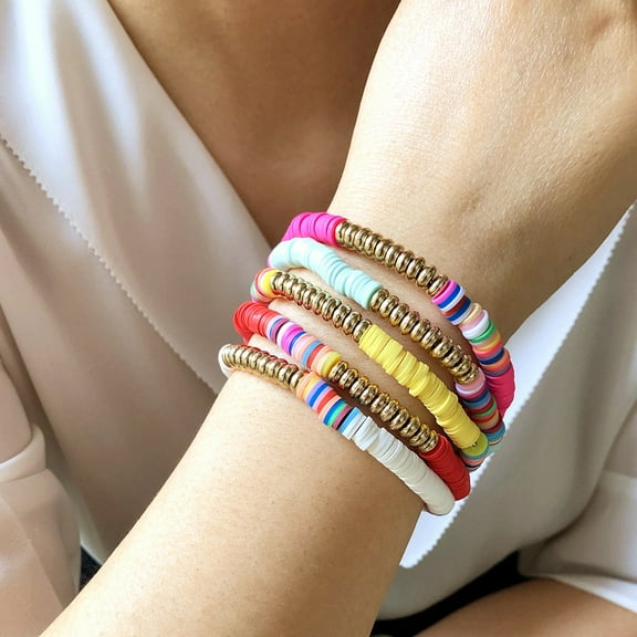 Soft Ceramic Bracelet Set – Hot and Colorful, Stylish Jewelry for Her, Perfect Valentine’s Day Gift, Trendy and Vibrant Series Bracelets for Women