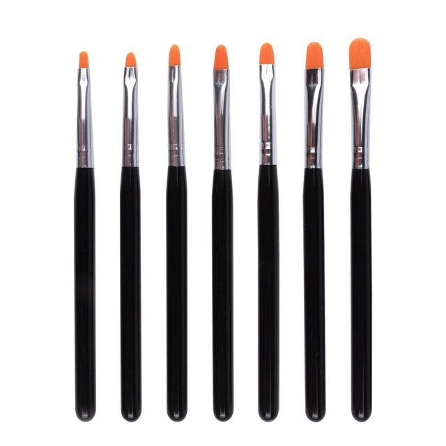 Eval 7pcs Set Nail Pen Brush 7 Different Sizes Nail Glue Phototherapy Pen Suitable for Professional Salon or Home Use zhangyuxiang LED