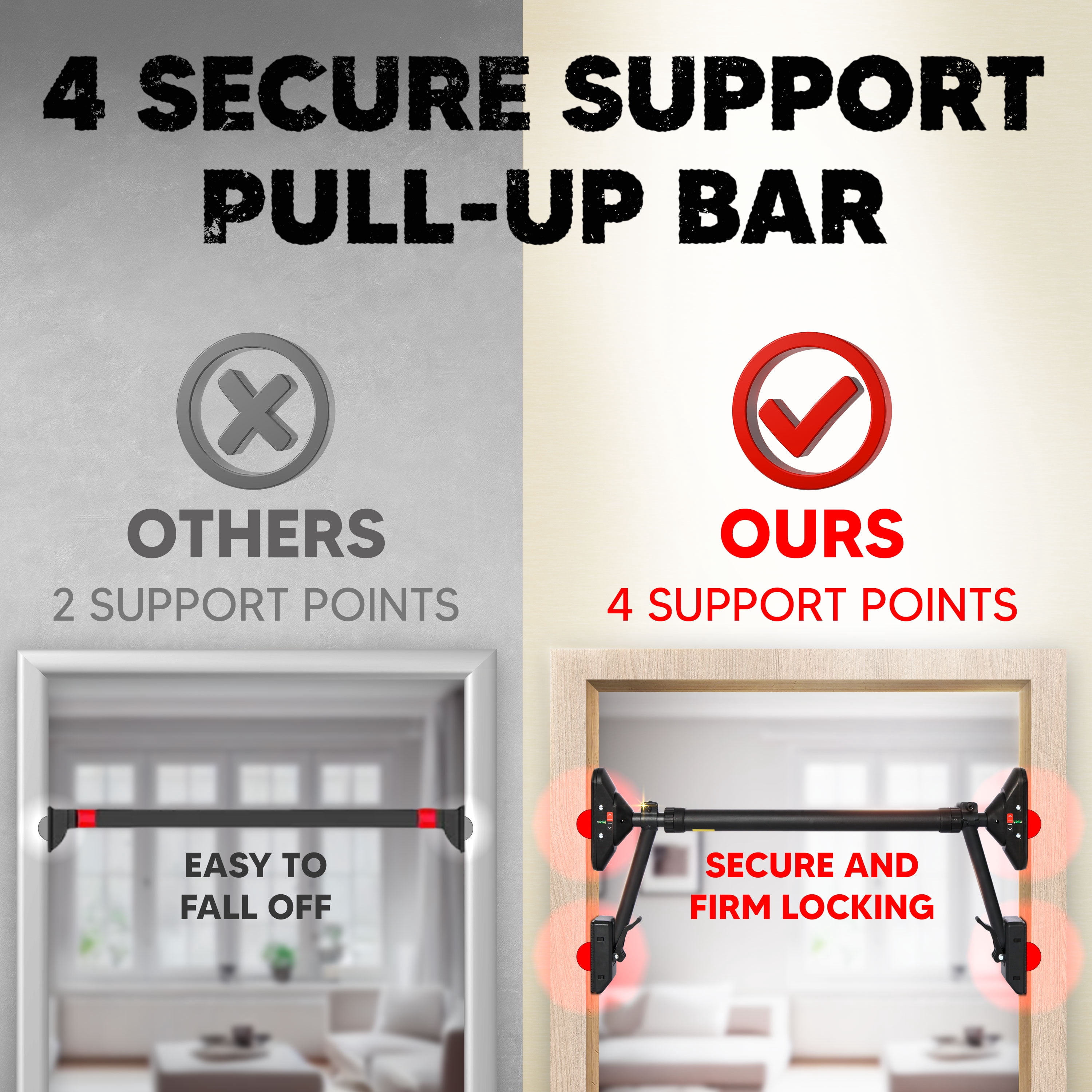 Pull Up Bar, E-Jet Sport, Chin up Bar Upper Body Workout, Two-Way Support Fitness Training Equipment