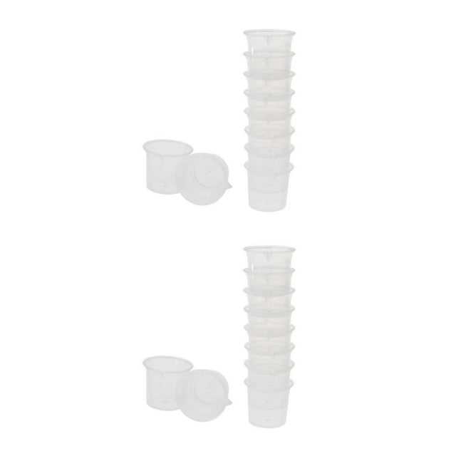 Youkk Durable 25ml Plastic Graduated Measuring Beaker Set for Accurate Liquid Measurements Type1 2PCS
