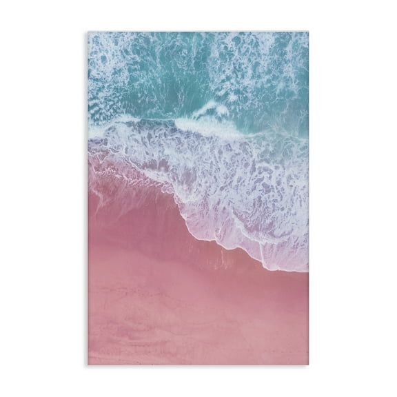 Stupell Industries Pink Surf Tide Landscape & Nature Photography Wrapped Canvas Art Print Wall Art, 16 x 24