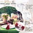 thumbnail image 3 of PinesC UrbanMingle Flower Acrylic Napkin Holder for Cloth Napkins Flower Bud Square Napkin Ring Clear Napkin Holders Bud Vase Combo for Wedding, Birthday Banquet Table Decor, 1.77 x 1.97 Inch(24 P, 3 of 5
