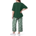 thumbnail image 6 of Gleelist Two Piece Sets for Women Summer Outfits Lounge Sets Short Sleeve Tops Cropped Pants Comfy Pjs Sets(1X-5X), 6 of 6