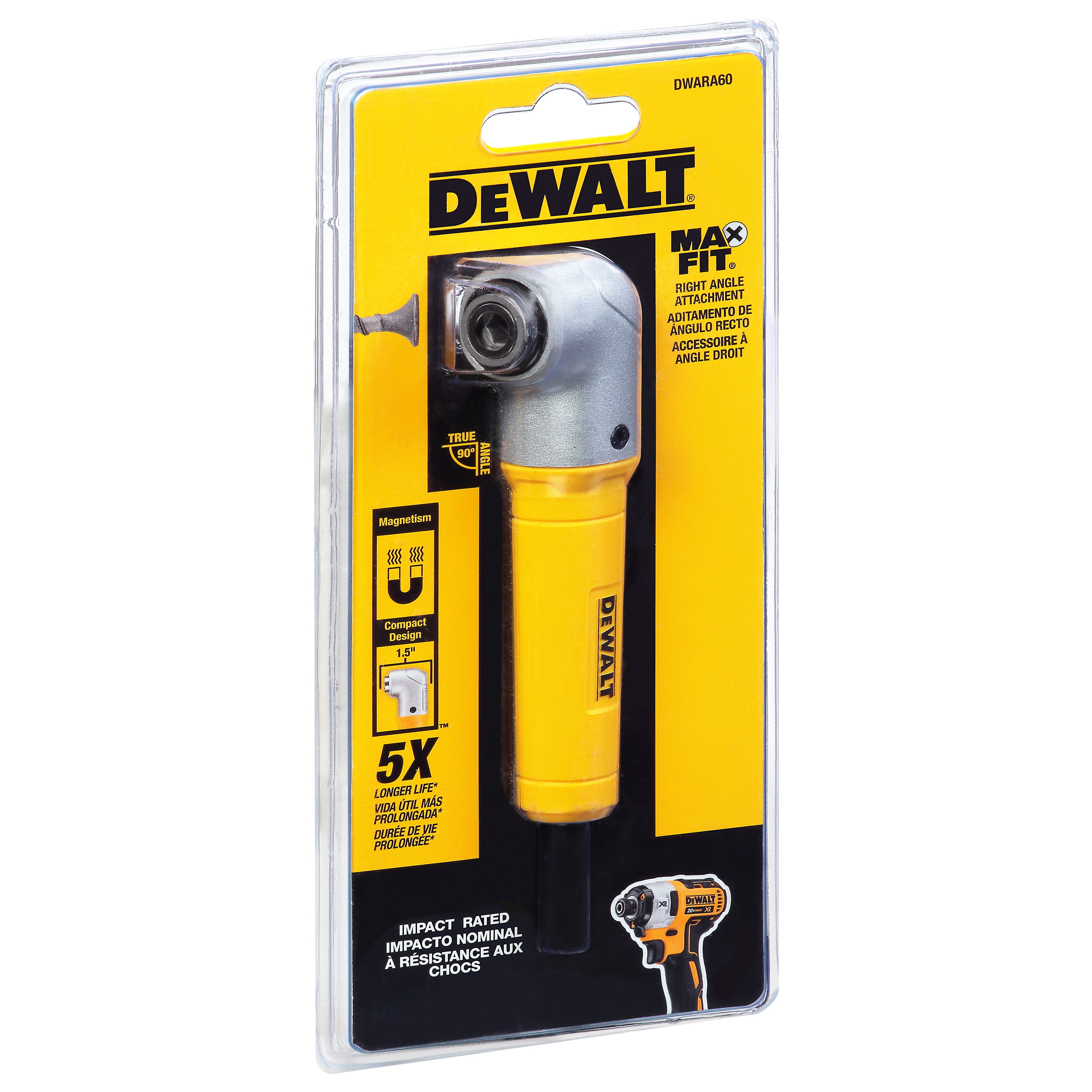 DEWALT Right Angle Drill Adapter Attachment DWARA100 90 Degree Driver Power  Tool