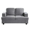 thumbnail image 6 of Dtwnek Velvet Loveseat Sofa with Wood Frame, 2 Seater Sofa Couch for Home, Apartment, Office, Gray, 6 of 8