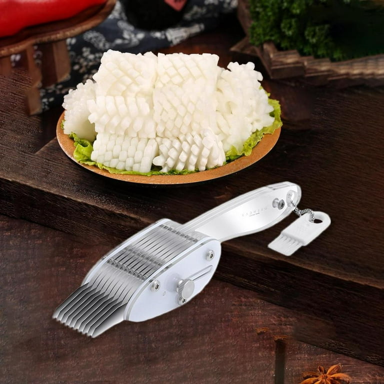 Tohuu Green Onion Slicer Meat Slicing Stainless Steel Vegetable Garlic  Cutter With Brush Food Speedy Chopper For Kitchen Vegetable Cutter Tool big  sale 