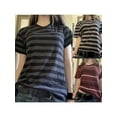 thumbnail image 2 of Rdhnmea Women's Striped Tops Short Sleeve Round Neck Loose Fit T-shirt, 2 of 9