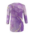 thumbnail image 2 of Hauts d'Été pour Femmes 2023 T-shirt Décontracté Imprimé Manches 3/4 Col Rond T-shirt Bohème Grande Taille pour Femmes, 2 of 3